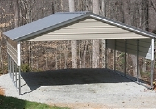  Carport at edge of driveway.