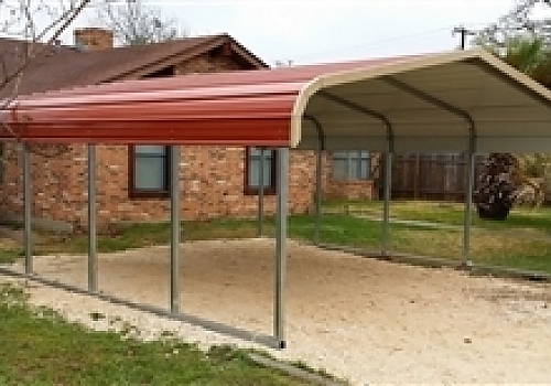  Red Carport next to house in Summit, OK