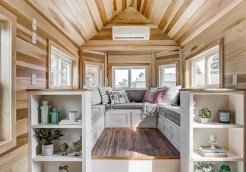  View of second floor loft in haskell, OK tiny house.