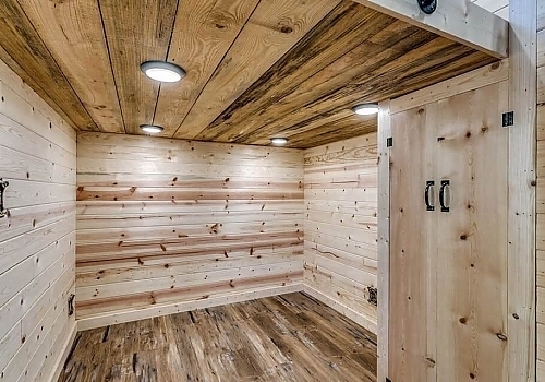  Interior of haskell, OK tiny house.