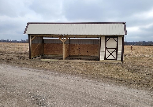 Two Stall Loafing Shed with Tack Room