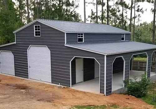 Gray with white trim Texas Barn, TX