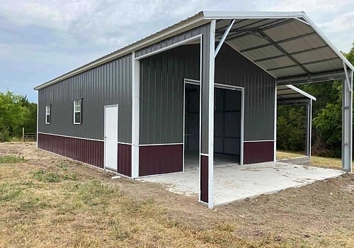 Front angle view of gray & burgundy Combo Unit