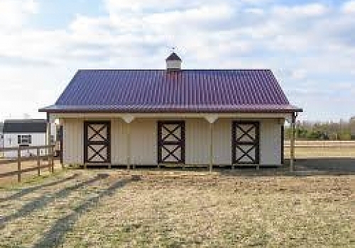 Purple roof pole barn | Hugo, OK